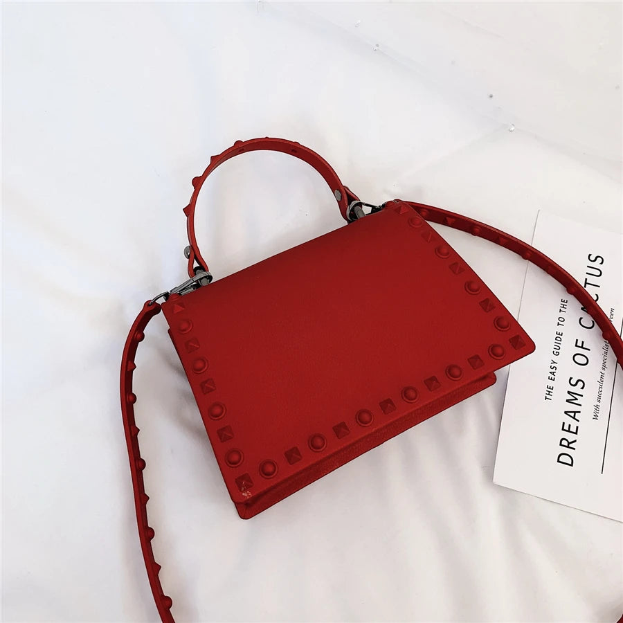 High Quality Women PVC Handbags Fashion Ladies Shoulder Bag Luxury Designer Crossbody Bags for Women Small Rivet Messenger Bags