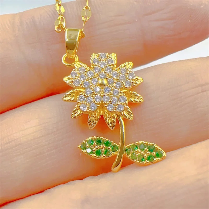 Classic and Charming Micro-embellished Sunflower