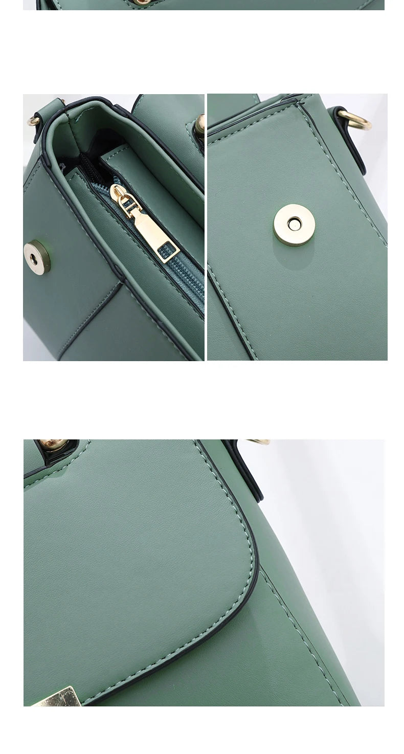 High Quality Leather Handbag Purse Women's Bag 2024 Trend Luxury Brand Designer Shoulder Crossbody Sac Lady Messenger Small Tote