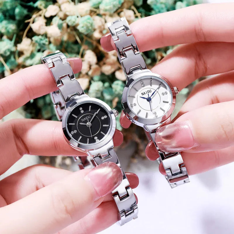 1pc Women's Watch Luxury Stainless Steel Expansion Band Wrist Watch Simulated Quartz Watches for women