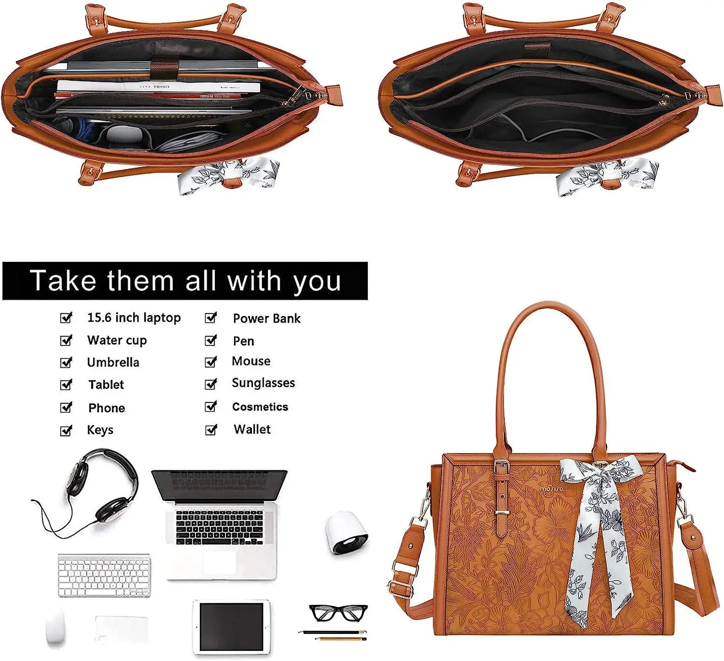 Women's Bag PU Leather Tote Bag Luxury Handbags For Women Large Capacity Shopping Messenger Tote Business NoteBook