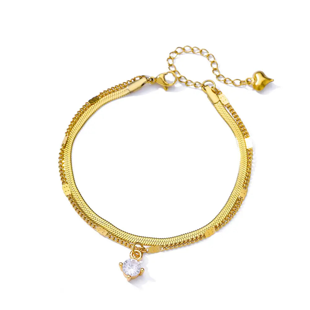 Zircon Circle Bead Anklets