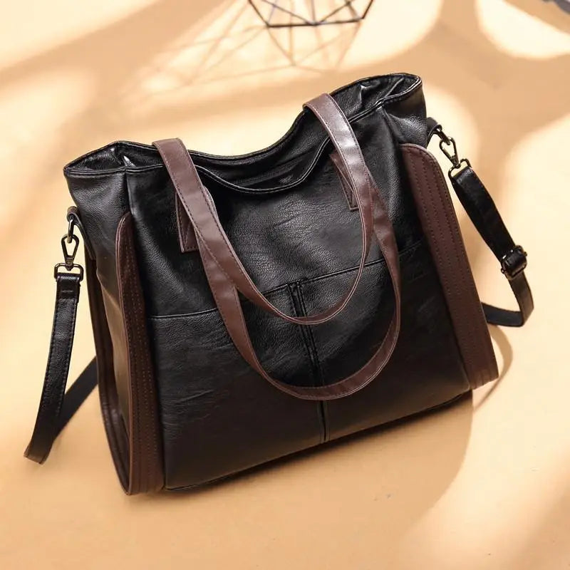 Retro Luxury Brand Women Shoulder Bag New Large Capacity Handbags Soft Leather Crossbody Bag Ladies Bucket Bags Luxury Handgag