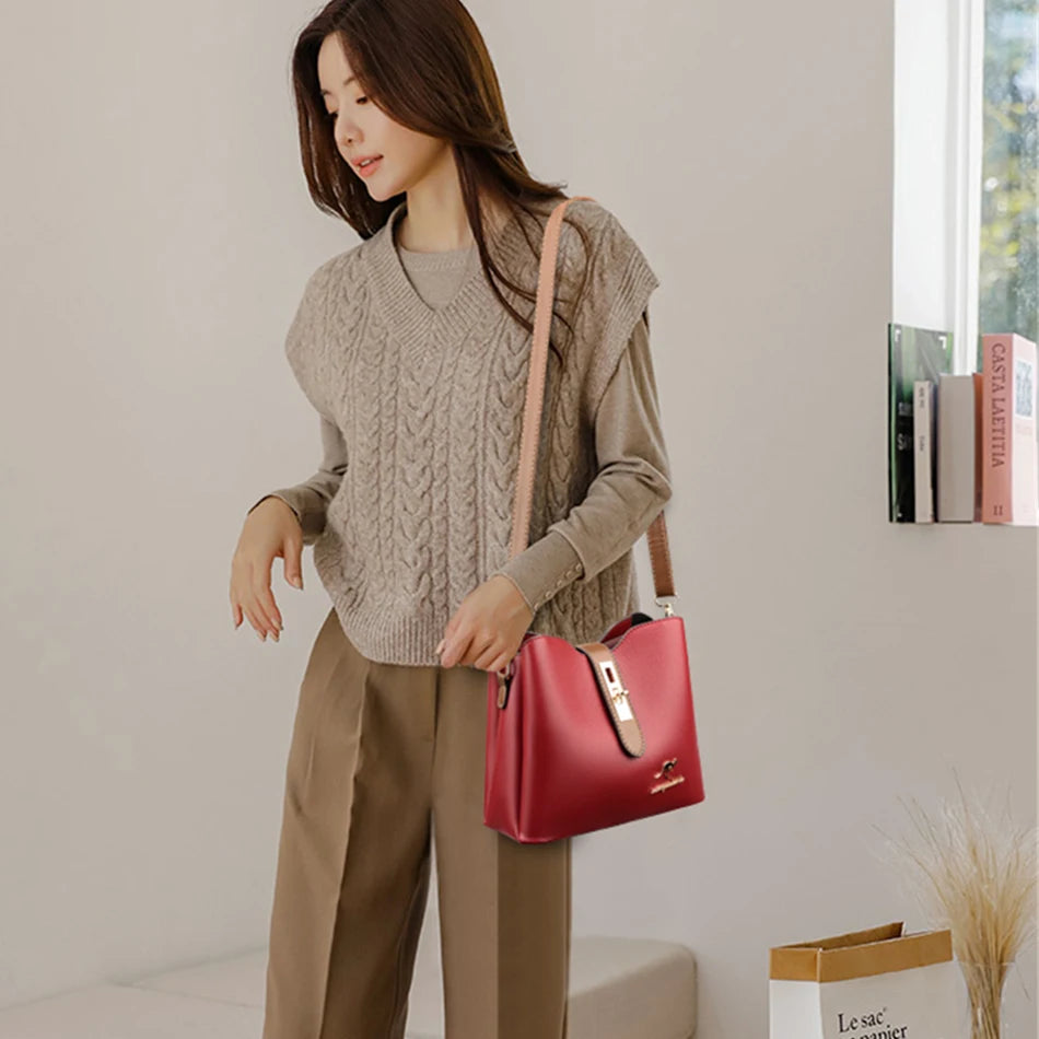 High Quality Genuine Ladies Purses and Handbags Luxury Leather