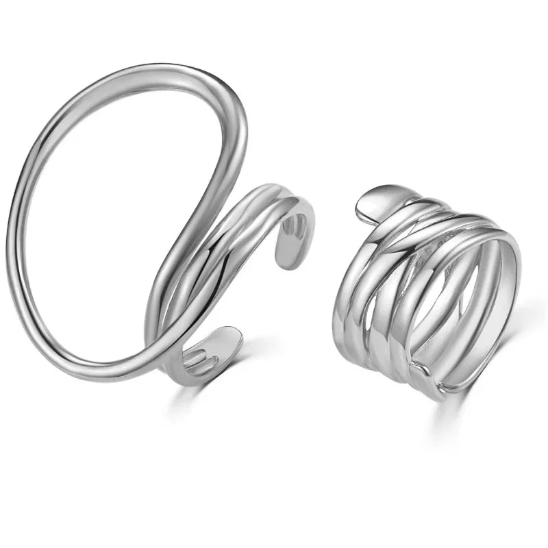 2pcs/set Women Rings Exaggerated