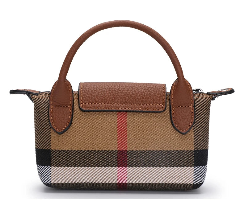 Genuine Leather Casual Phone Bag 2023 New Ladies Lattice Luxury Crossbody Bag Fashion Trend Women Shoulder Bag