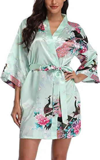 Satin Silk Women Wedding Bridemaid Robe Sexy