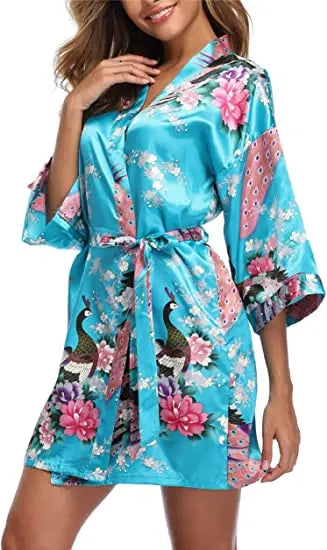 Satin Silk Women Wedding Bridemaid Robe Sexy