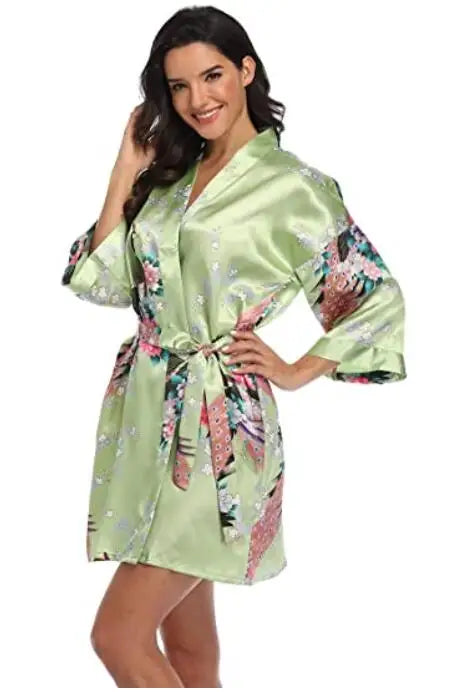 Satin Silk Women Wedding Bridemaid Robe Sexy