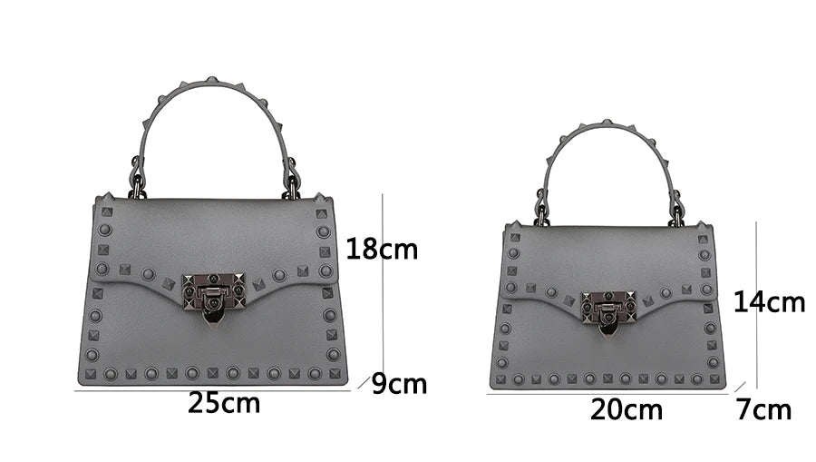 High Quality Women PVC Handbags Fashion Ladies Shoulder Bag Luxury Designer Crossbody Bags for Women Small Rivet Messenger Bags