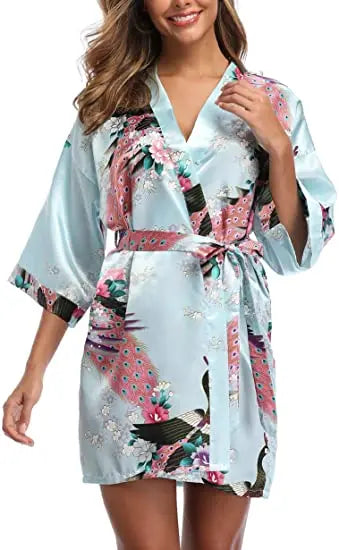 Satin Silk Women Wedding Bridemaid Robe Sexy