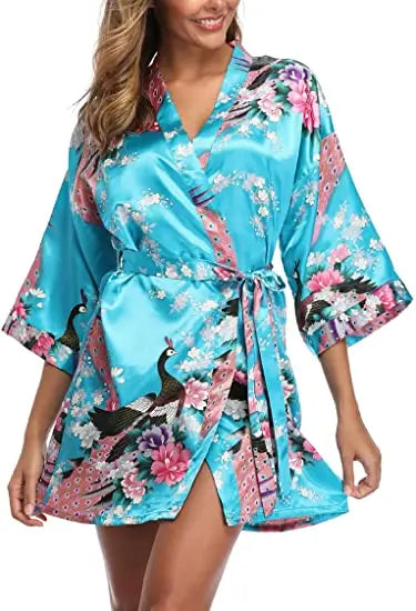 Satin Silk Women Wedding Bridemaid Robe Sexy