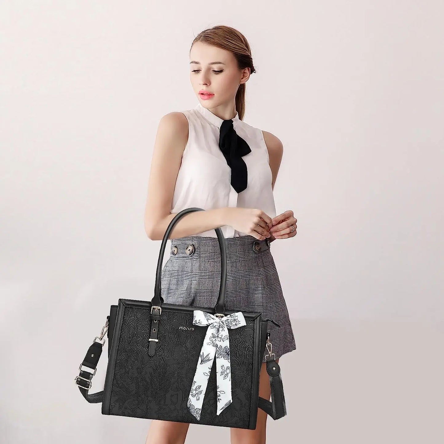 Women's Bag PU Leather Tote Bag Luxury Handbags For Women Large Capacity Shopping Messenger Tote Business NoteBook