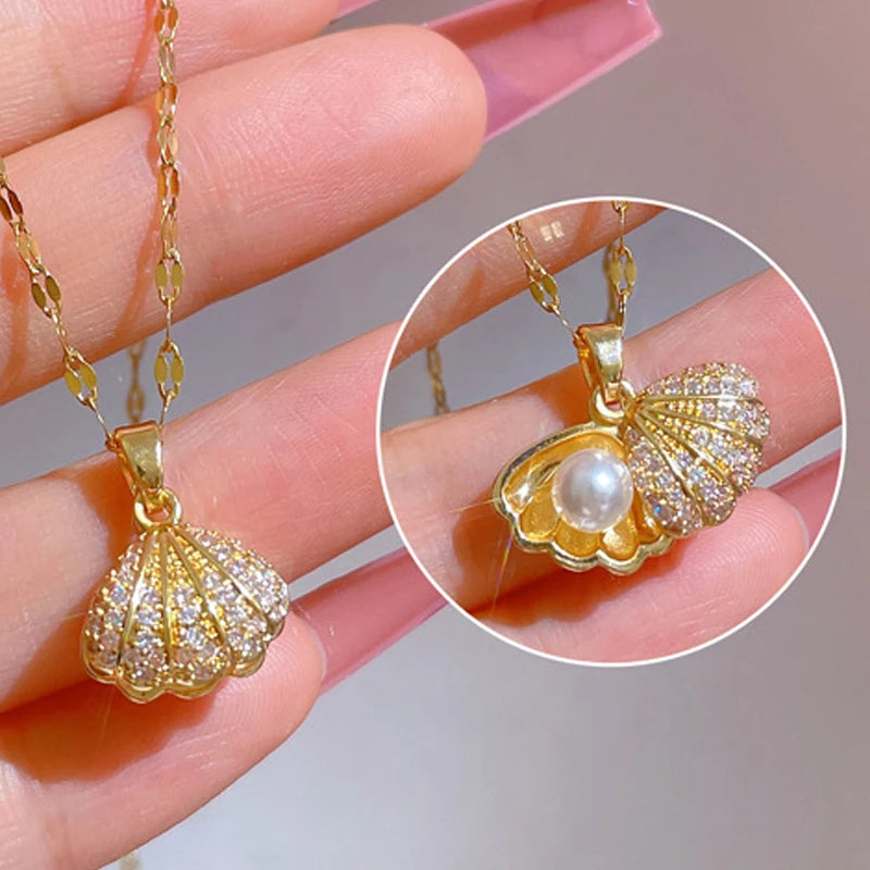 Luxury Shell pearl Pendant Necklace