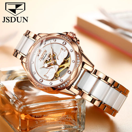 JSDUN 8831 Luxury Hollow Mechanical Watch