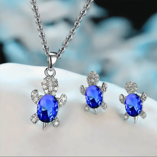 3pcs Silver-plated Necklace Earrings Set Ladies