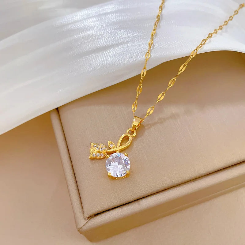 Fashionable and Cute Micro-paved White Jewelry Necklace,