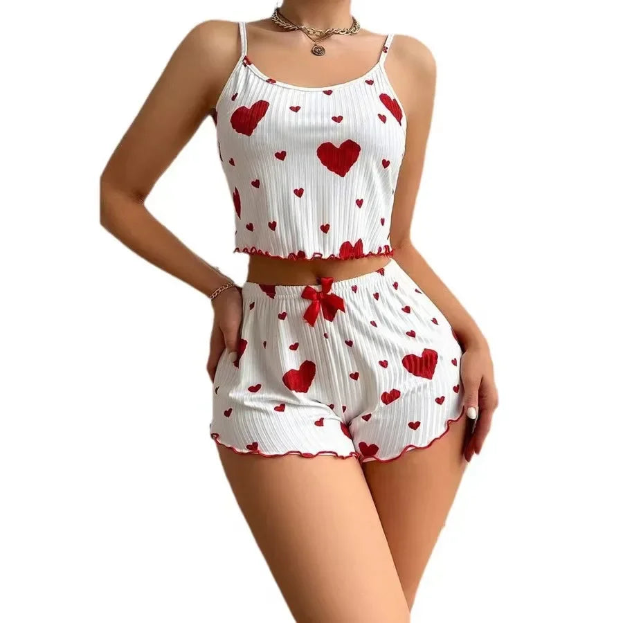 Women's Pajamas Set Sleepwear 2 PCS Short Tank