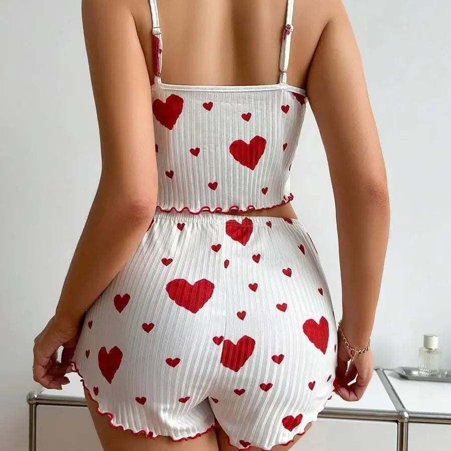 Women's Pajamas Set Sleepwear 2 PCS Short Tank