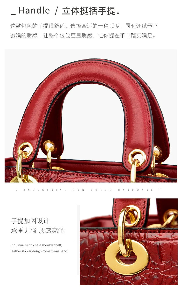 High Quality Luxury Brand Designer Leather Handbags Shoulder Bag For Women Hand Bag Crocodile Totes Purses Ladies Messenger Bags