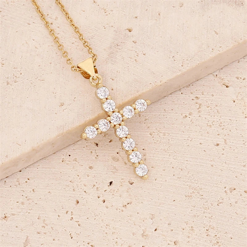 Exquisite Luxury Gold Cross Women's