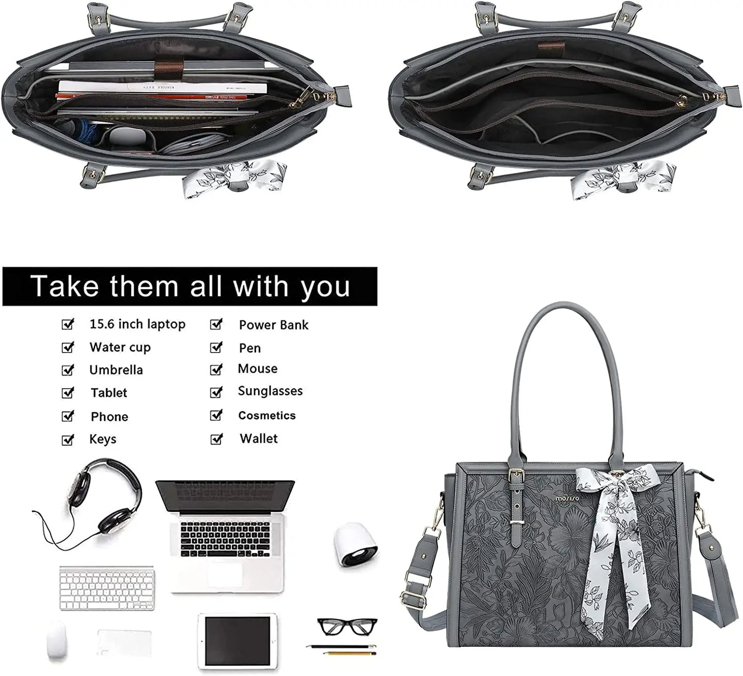 Women's Bag PU Leather Tote Bag Luxury Handbags For Women Large Capacity Shopping Messenger Tote Business NoteBook