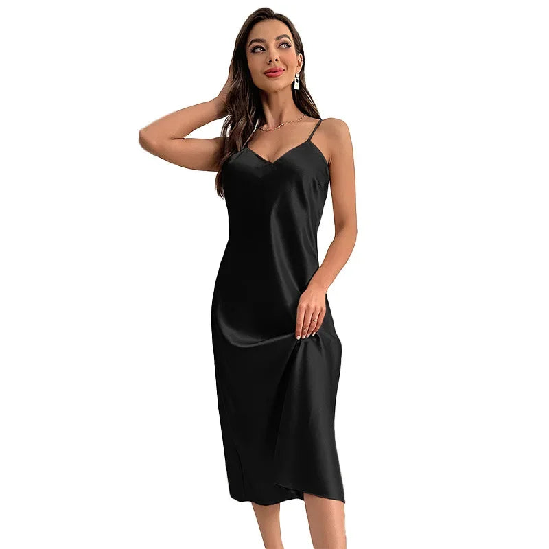 New Sexy Solid Color Long Nightdress