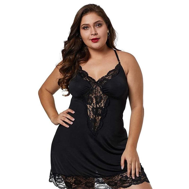 Women Spaghetti Straps Nightgowns Lace Sexy