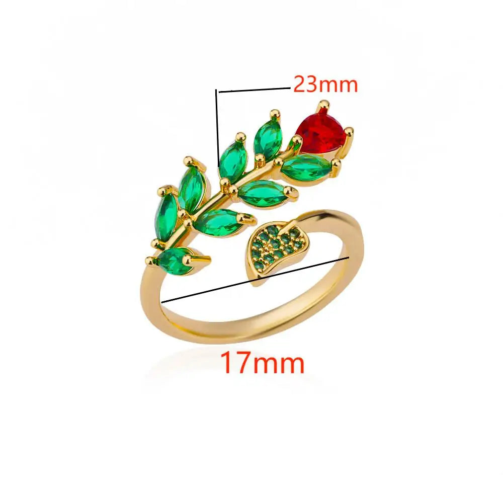 Flower Leaf Rings