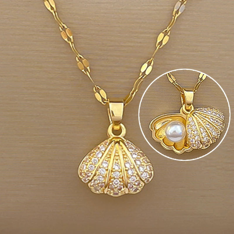 Luxury Shell pearl Pendant Necklace