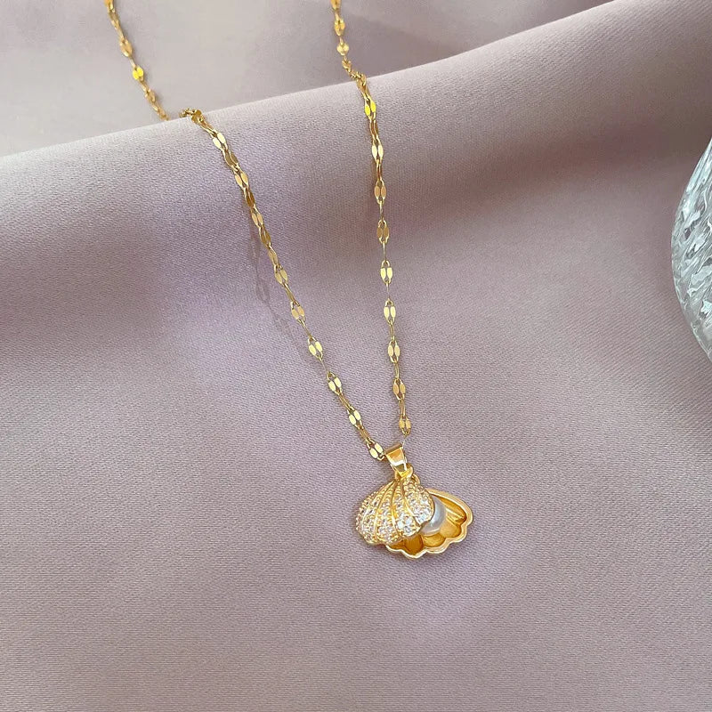 Luxury Shell pearl Pendant Necklace