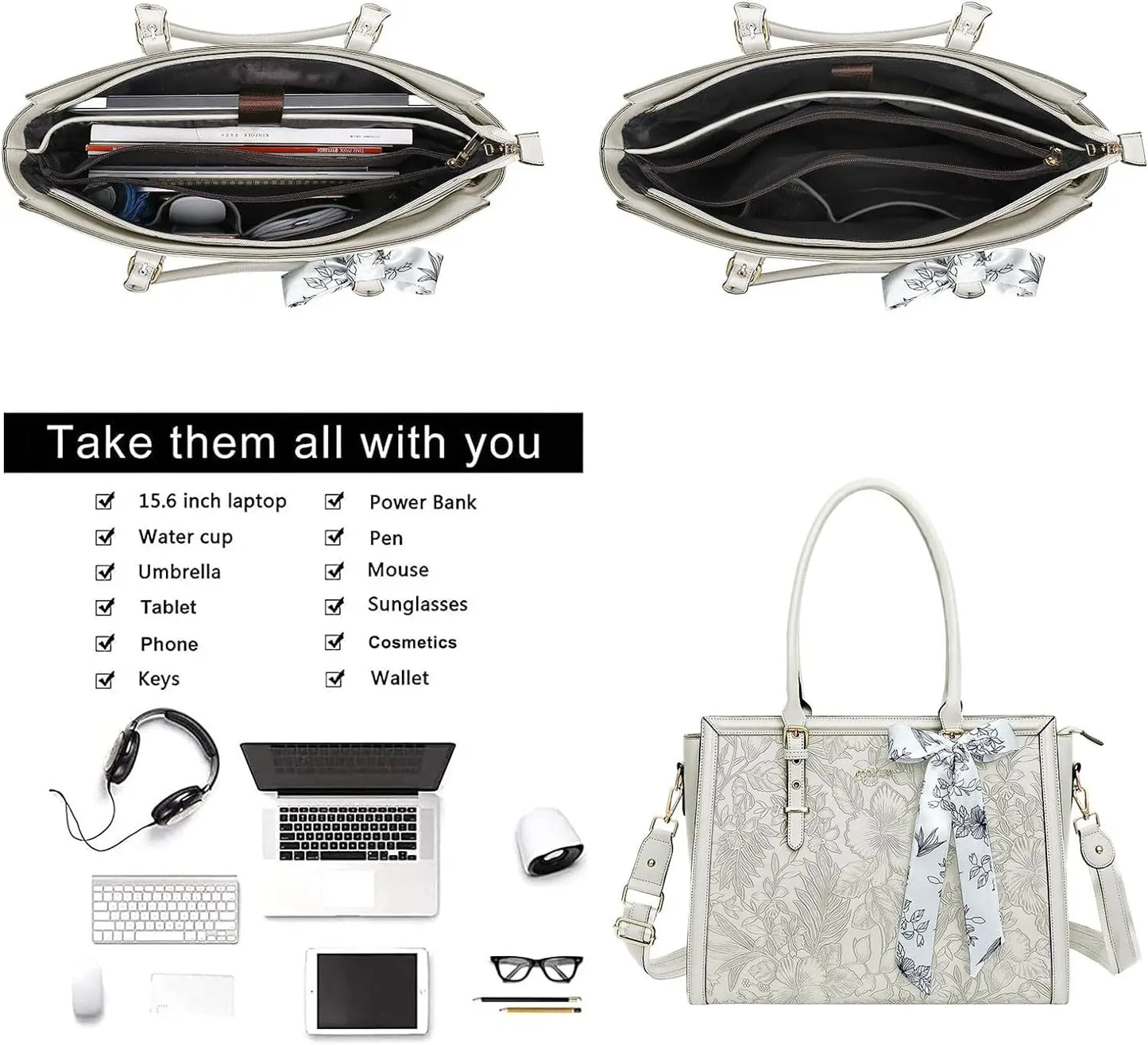 Women's Bag PU Leather Tote Bag Luxury Handbags For Women Large Capacity Shopping Messenger Tote Business NoteBook