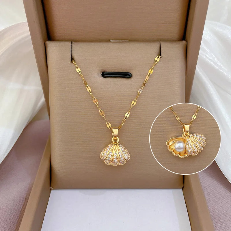 Luxury Shell pearl Pendant Necklace