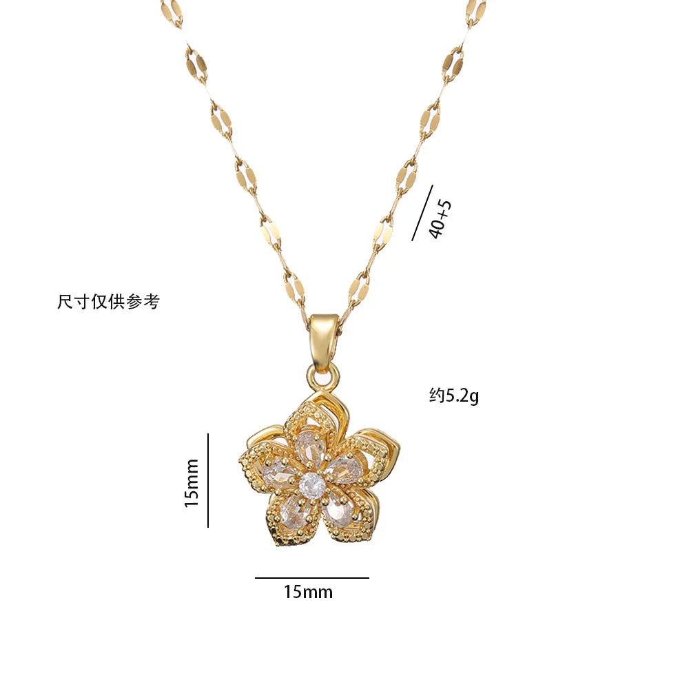 Light Luxury Spin Zircon Flower