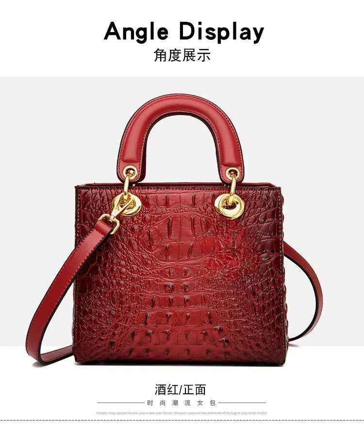 High Quality Luxury Brand Designer Leather Handbags Shoulder Bag For Women Hand Bag Crocodile Totes Purses Ladies Messenger Bags