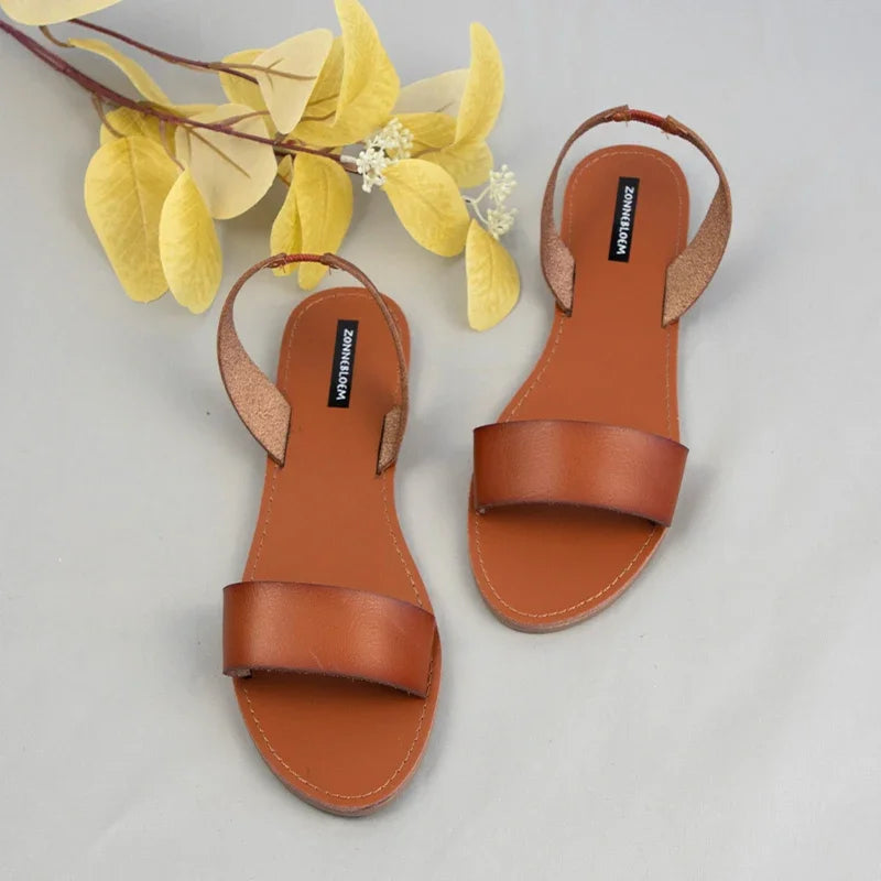 Sandals Women for 2024 Summer Beach Shoes High Quality Leather