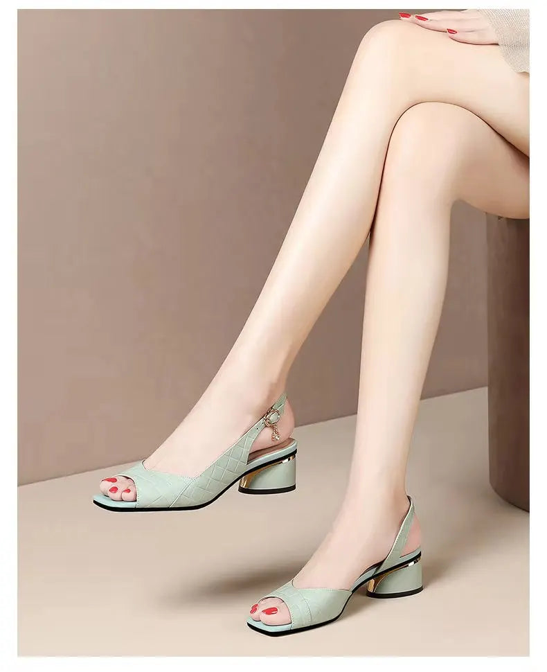 Plastic Sandals Luxury Women's Shoes Platform Dress Designer Woman Low Heel 2024 Elegant Heels Comfortable Coonfort Heeled