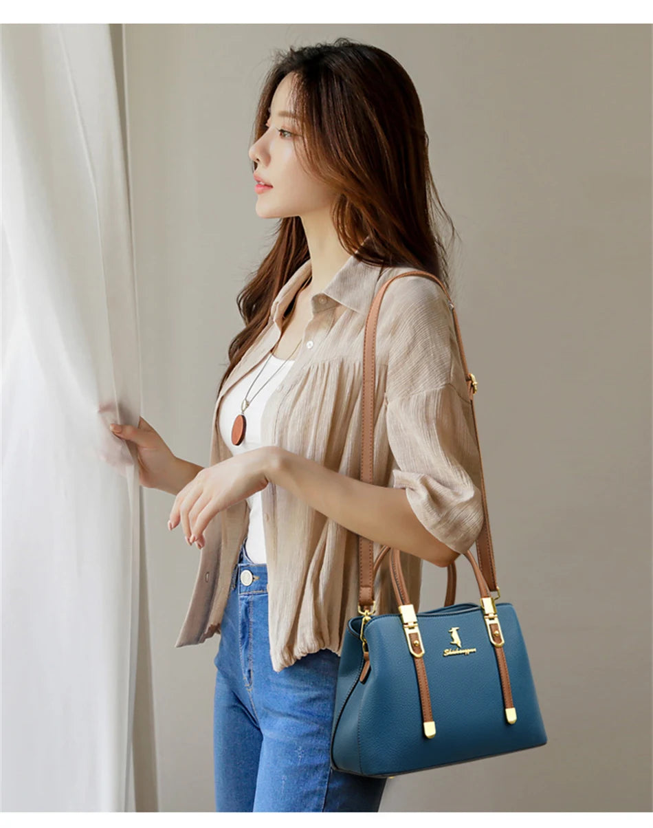 Genuine Luxury Women Handbags and Purses Brand Designer Crossbody Bags High Quality Leather Shoulder Messenger Bag Casual Totes