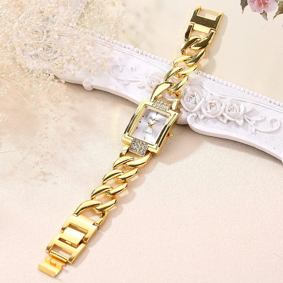 Elegant Woman watch Luxury Golden Color