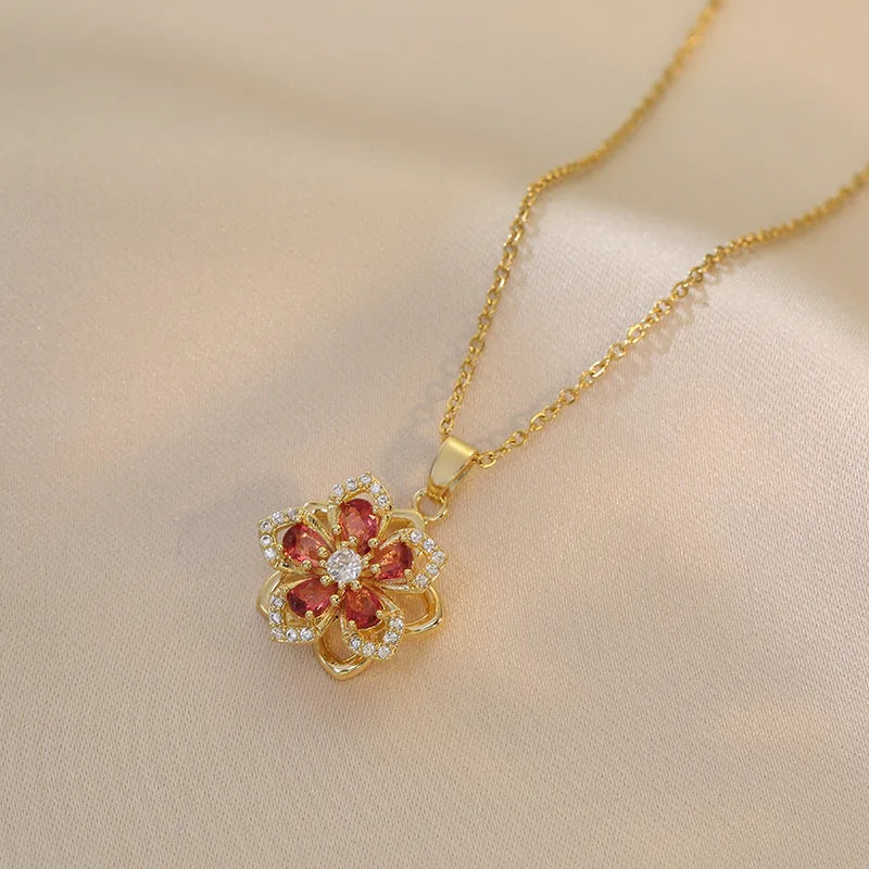 Light Luxury Spin Zircon Flower