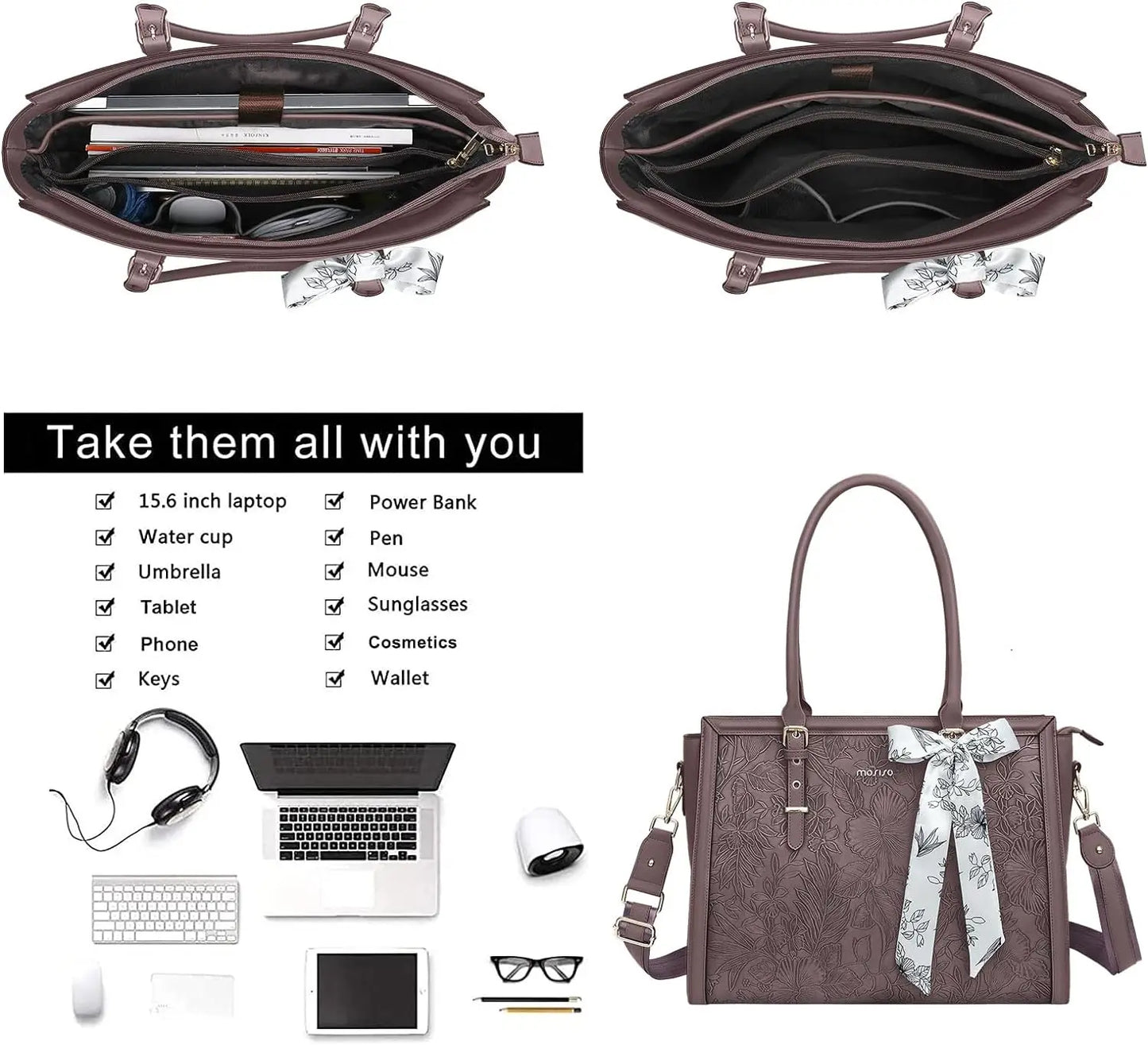 Women's Bag PU Leather Tote Bag Luxury Handbags For Women Large Capacity Shopping Messenger Tote Business NoteBook