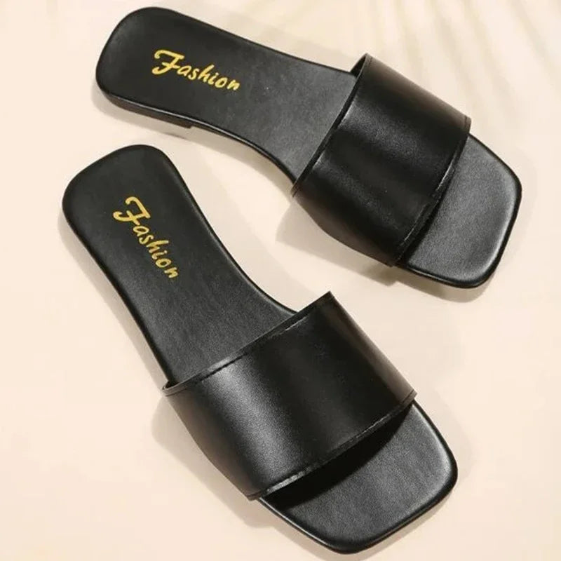 Fashion Minimalist Single Band Slide Sandals