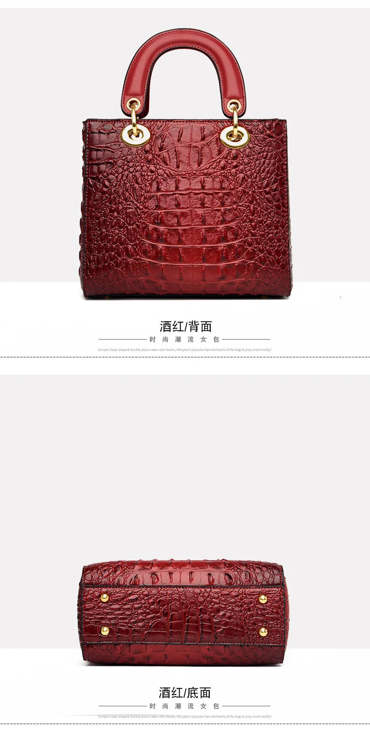 High Quality Luxury Brand Designer Leather Handbags Shoulder Bag For Women Hand Bag Crocodile Totes Purses Ladies Messenger Bags