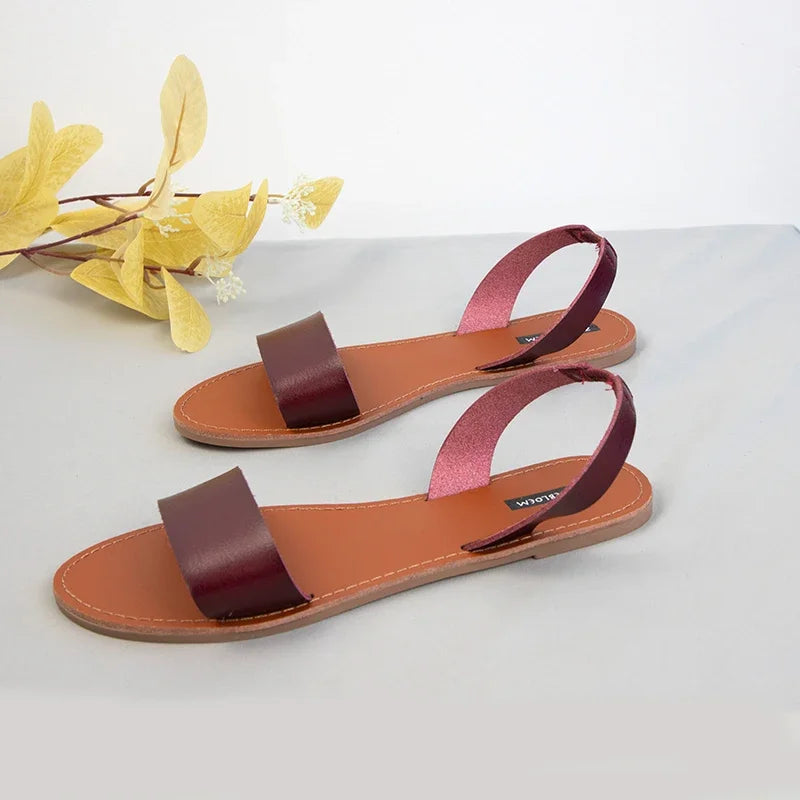 Sandals Women for 2024 Summer Beach Shoes High Quality Leather