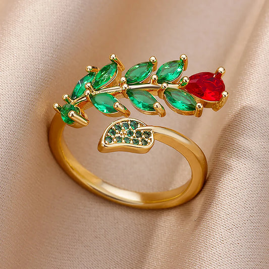 Flower Leaf Rings