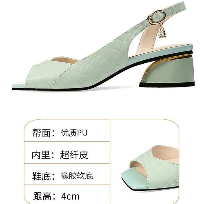 Plastic Sandals Luxury Women's Shoes Platform Dress Designer Woman Low Heel 2024 Elegant Heels Comfortable Coonfort Heeled