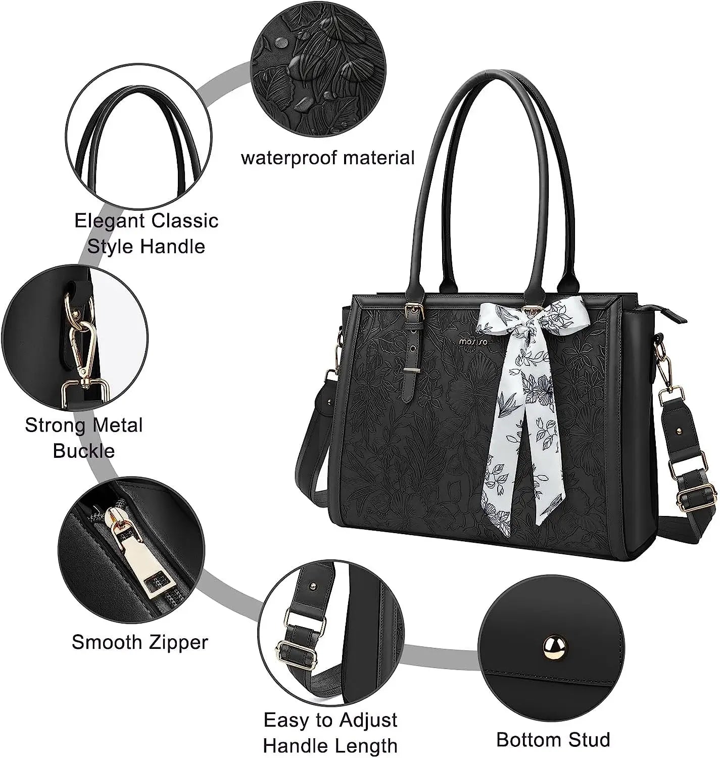 Women's Bag PU Leather Tote Bag Luxury Handbags For Women Large Capacity Shopping Messenger Tote Business NoteBook