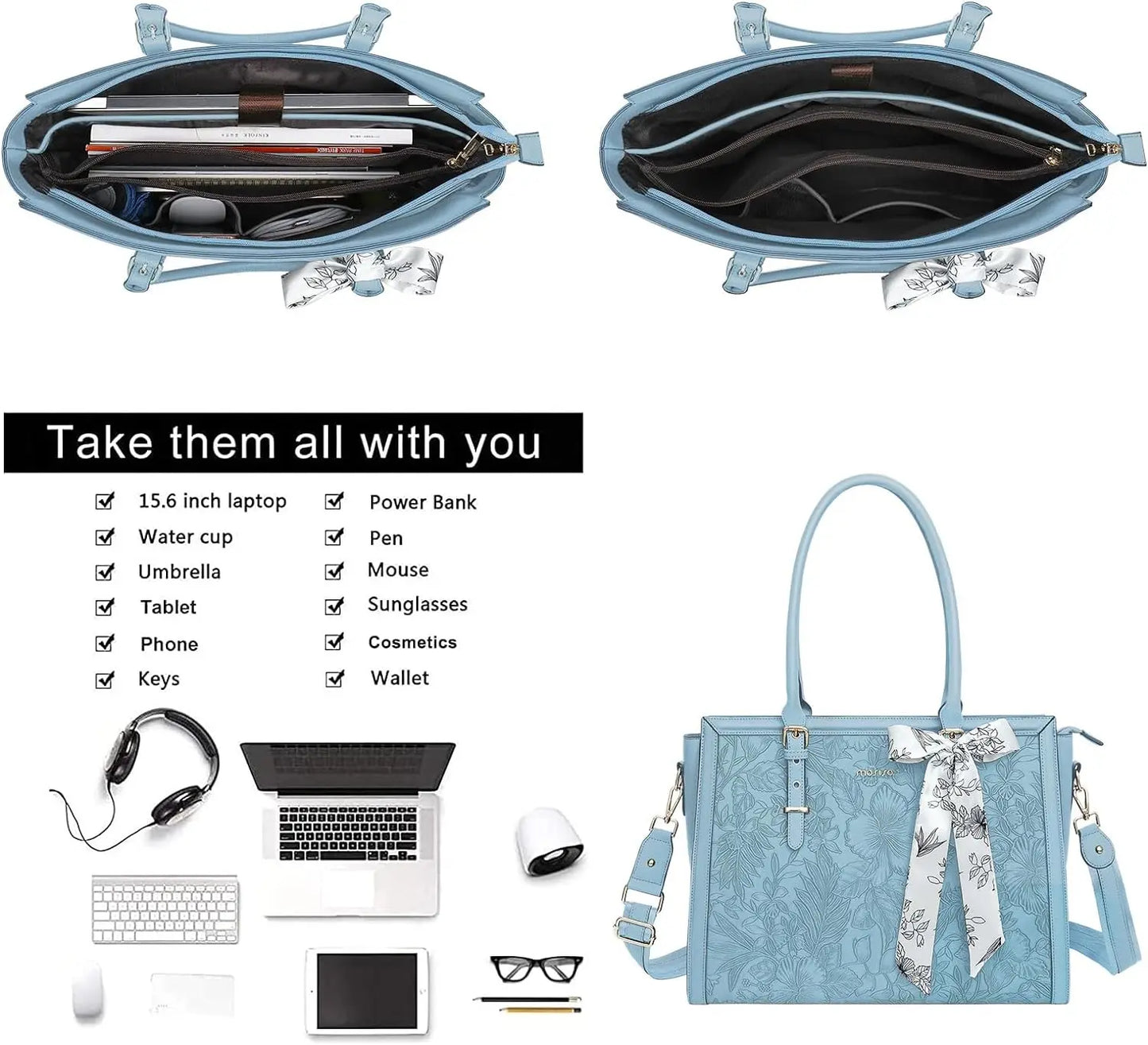 Women's Bag PU Leather Tote Bag Luxury Handbags For Women Large Capacity Shopping Messenger Tote Business NoteBook