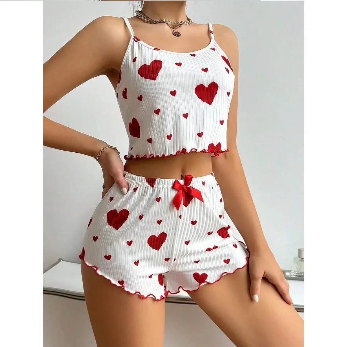 Women's Pajamas Set Sleepwear 2 PCS Short Tank