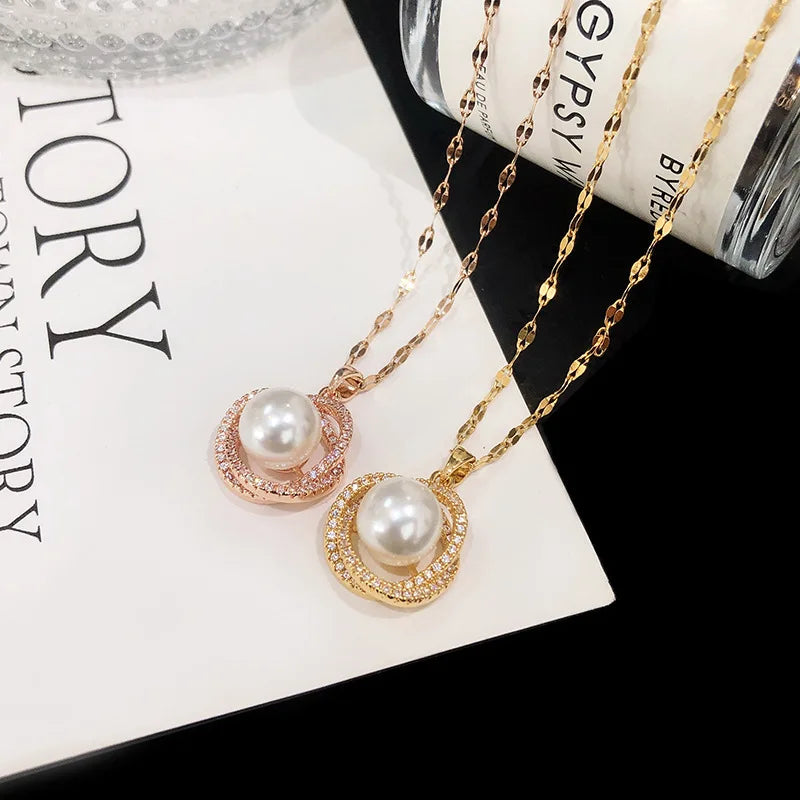 New In Korean Fashion Luxury Flower Pearl